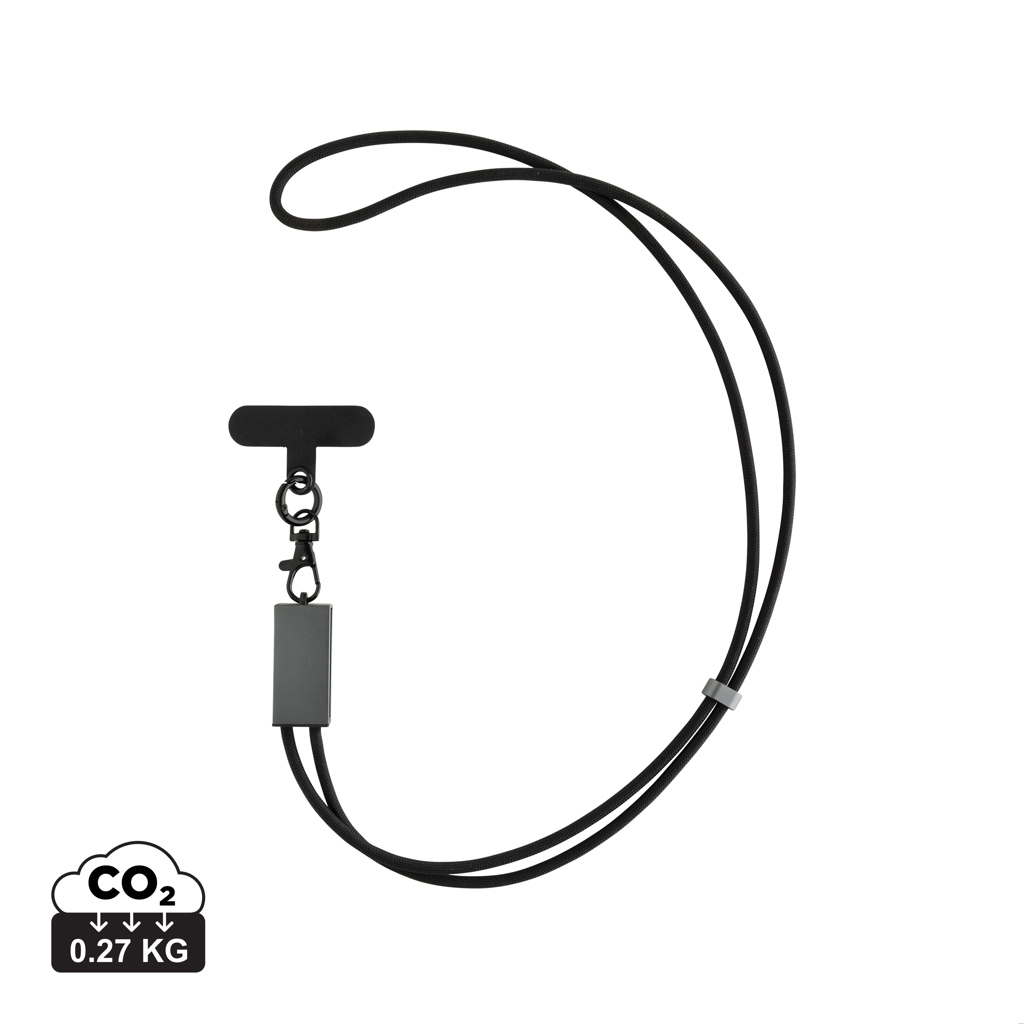 Cordon téléphone recyclé 60W promotionnel et chargeur Terra Gris et Noir